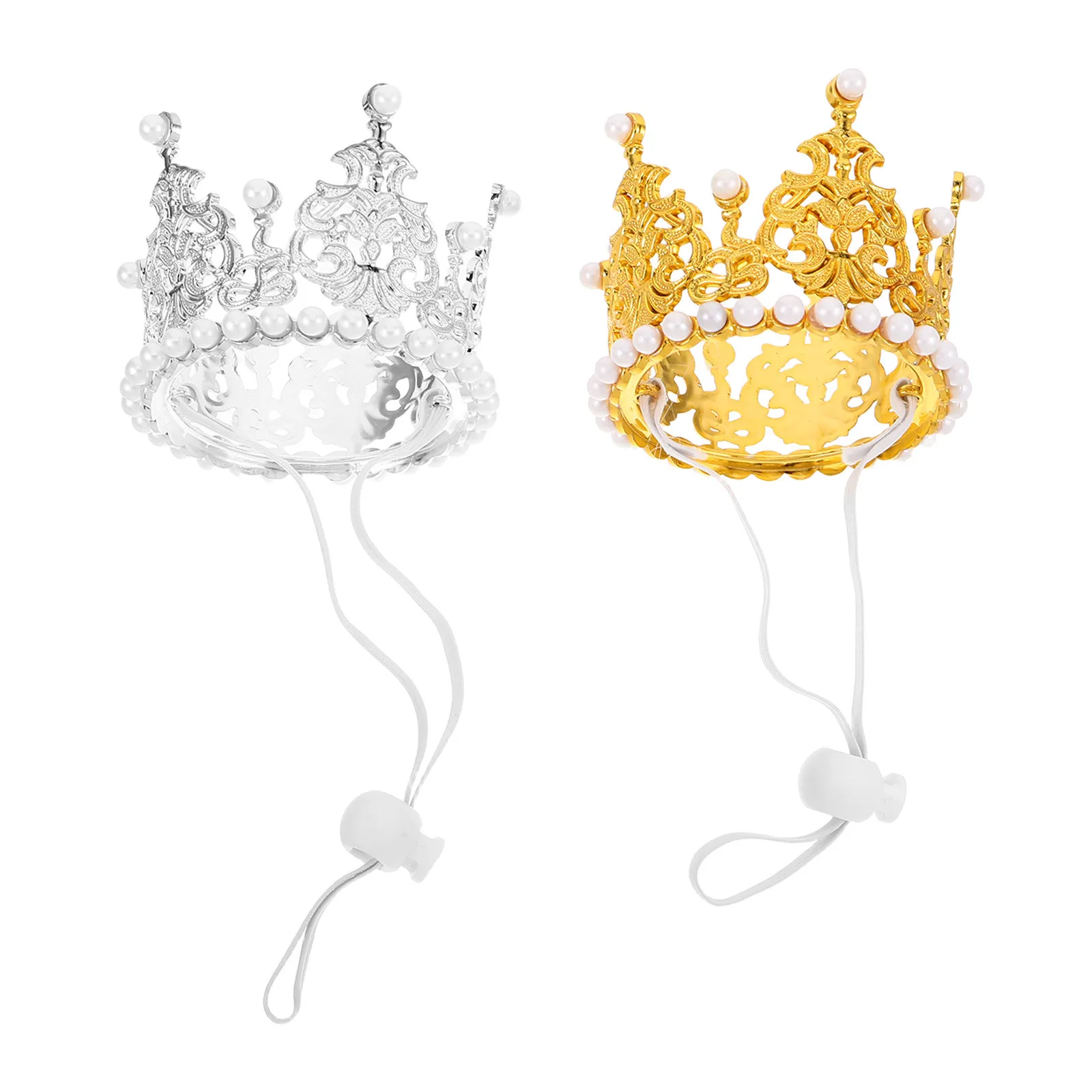 

2Pcs Pet Crown Hat Shiny Birthday Headband for Pets Dog Cat Party Crown with Glitter Adjustable Hairband for Gathering Photo