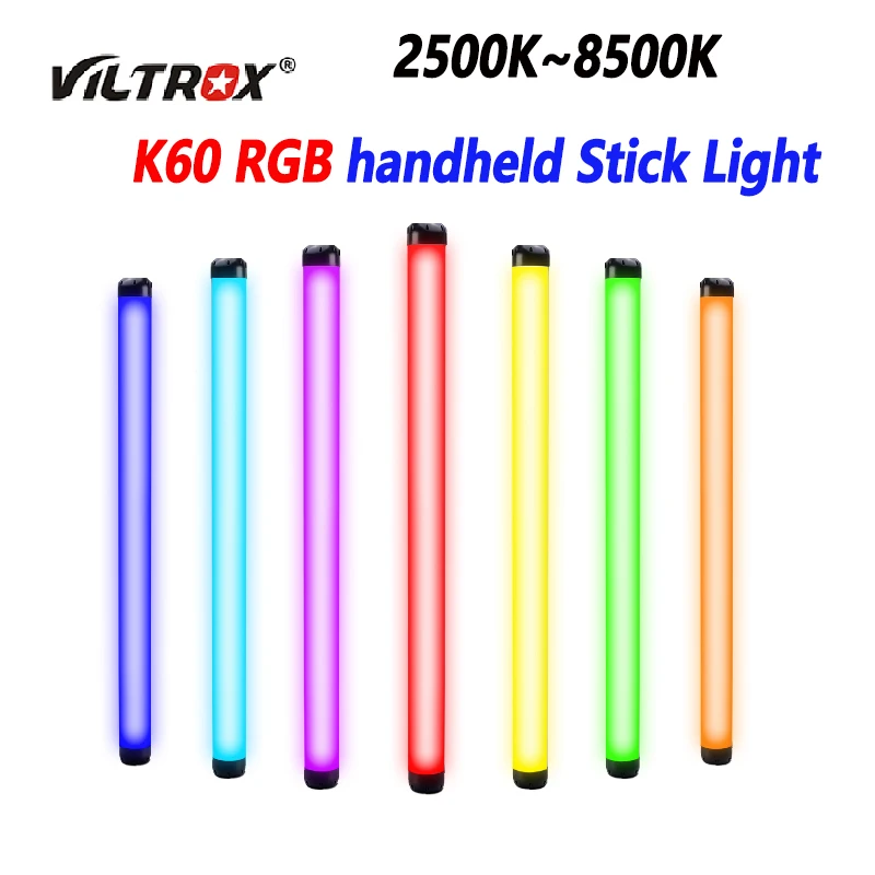 

VILTROX K60 RGB 20W Handheld Stick Light With APP Remote Control 2500K~8500K Photography Lamp For Mobile APP 26 FX Lighting