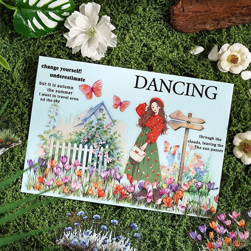 20 Sheets of Green Grass Garden Stickers, Vivid Lawn & Flower Bed Patterns for Journal Decoration & DIY Craft Embellishment