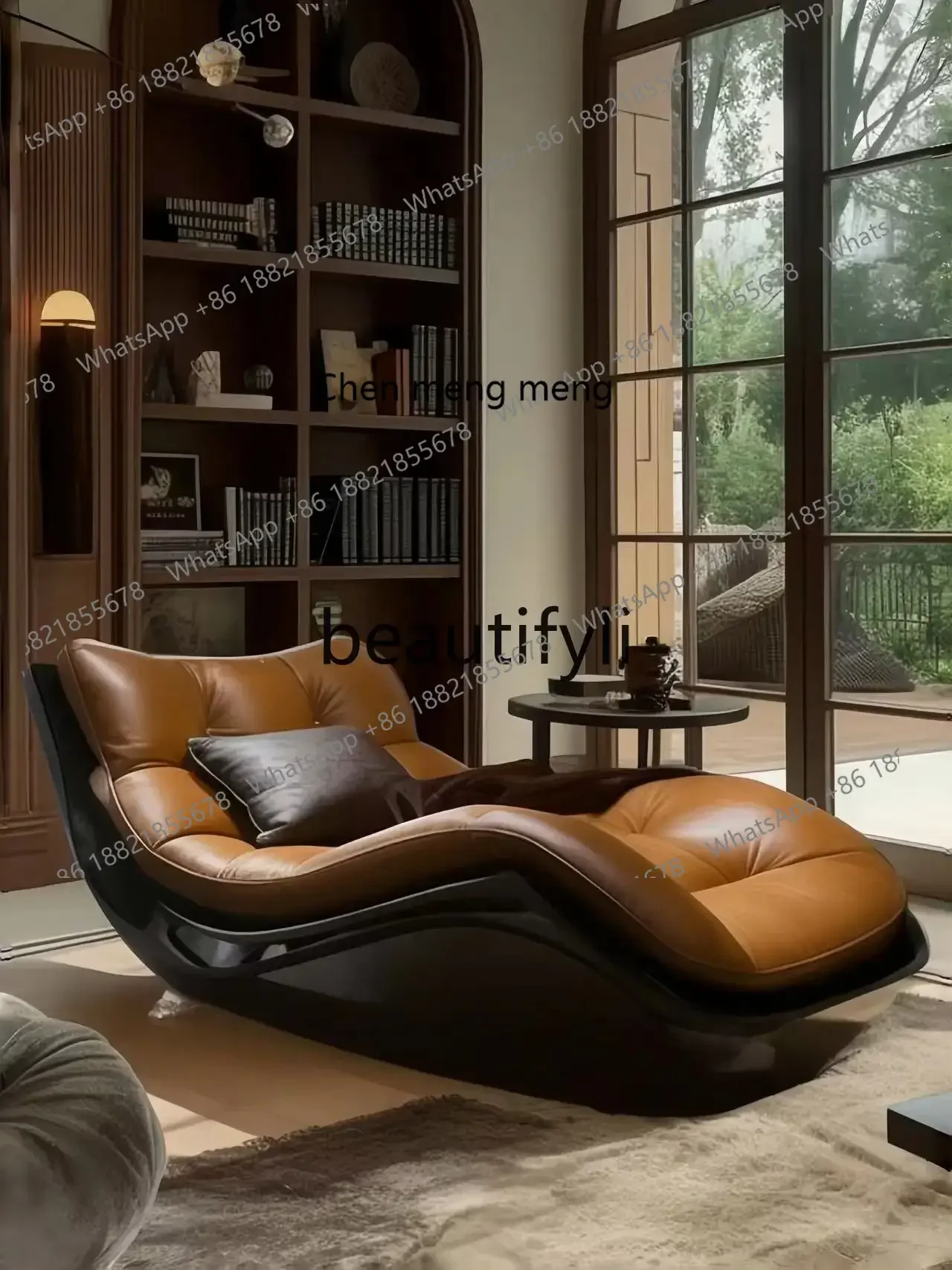 

A182 C Medieval reclining sofa chair study balcony villa leisure single retro lazy sofa