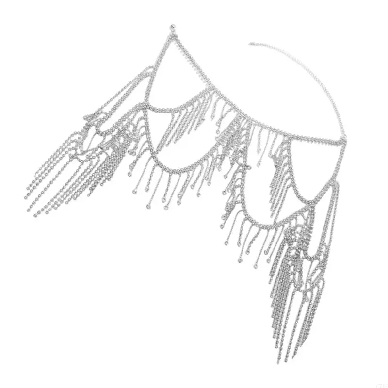  Versatile Layered Fringe Body Chain Crystal Rhinestones Shoulder Jewelry For Daily Or Event