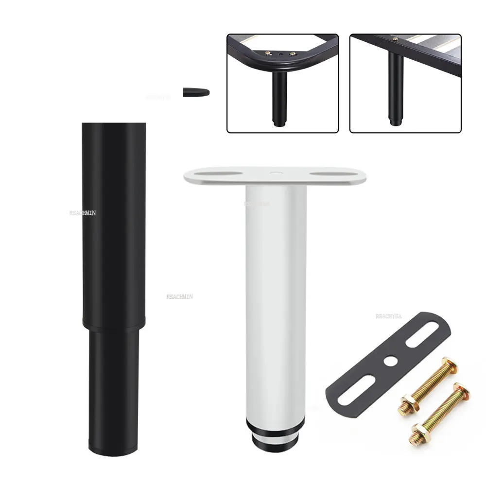 

4Pcs Adjustable Bed Legs Metal Furniture Legs Telescoping Middle Feet for Sofa Cabinet Coffee Table Row Frame Replacement Feet