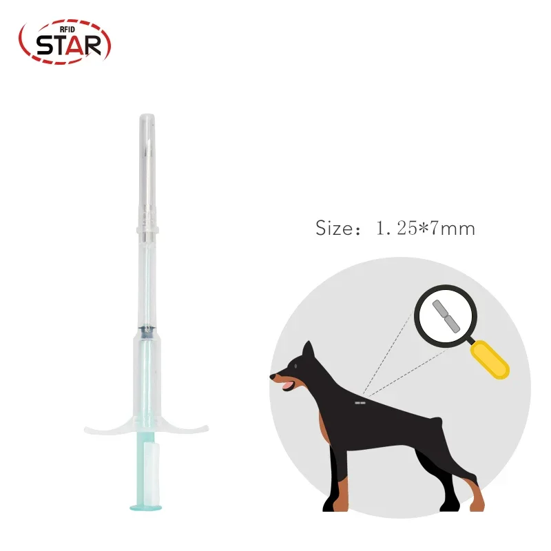 ISO Disposable sterile microchip veterinary syringe for fish cat small pets 1.25*7mm 60pcs