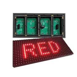 DIP P10 Module Matrix LED Red Matrix Panel Highlight Outdoor Scroll Advertising Digital Display Screen HUB12 Interface IP68