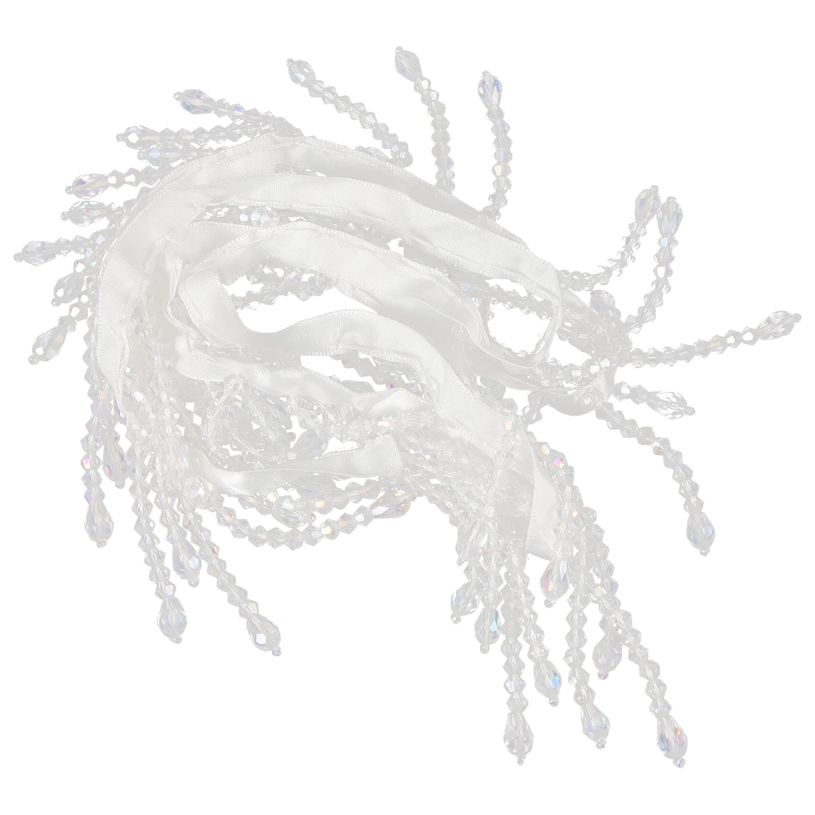 

90cm Black Crystal Bead Tassel Fringe Trim 1 Yard Beaded Edge Decorative Sewing Crafts DIY Clothing Accessories Rhinestone Chain