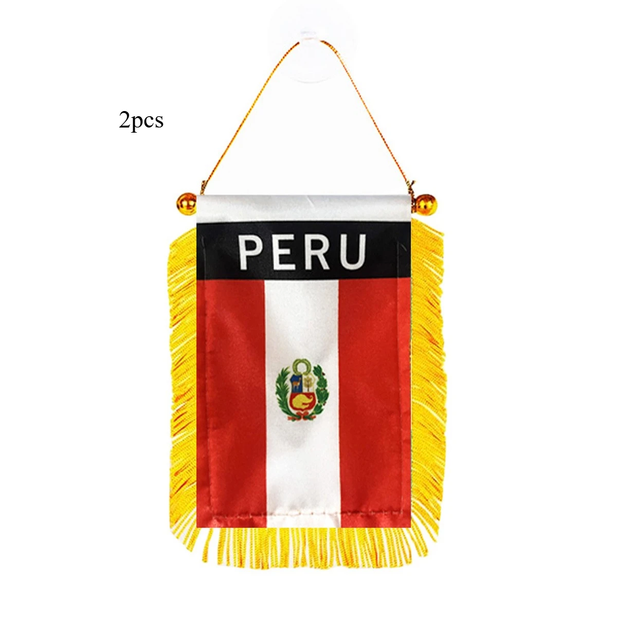2 قطعة نافذة بيرو معلقة العلم 8x12 سنتيمتر مزدوجة الجانب العلم الصغير راية سيارة مرآة الرؤية الخلفية ديكور مهدب معلقة العلم مع كوب الشفط #3