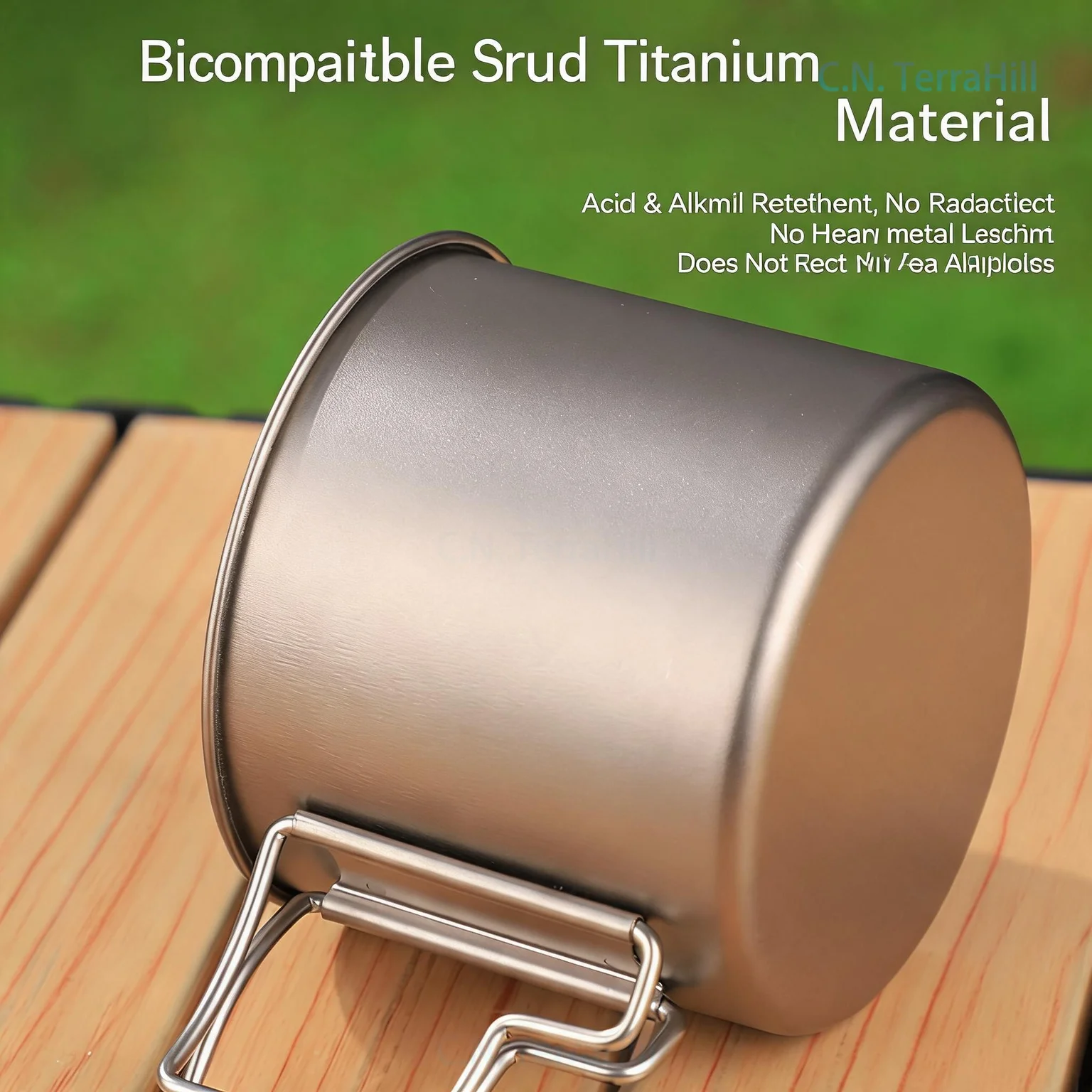 Outdoor Pure Titanium Water Cup Camping Cookware Single Wall Drinking Cup for Hiking Backpacking Travel