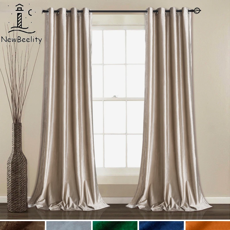 

Sale Sparkle Velvet Curtains for Living Room Bedroom Hall Window Treatment Finished Custom Solid Color Thicken Fabric Drapes New