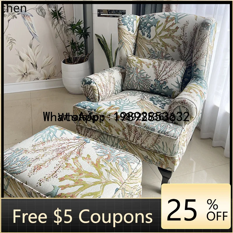 

YZ1 Single Sofa Retro Single Chair Stool Living Room Fabric High Back Leisure living room decoration