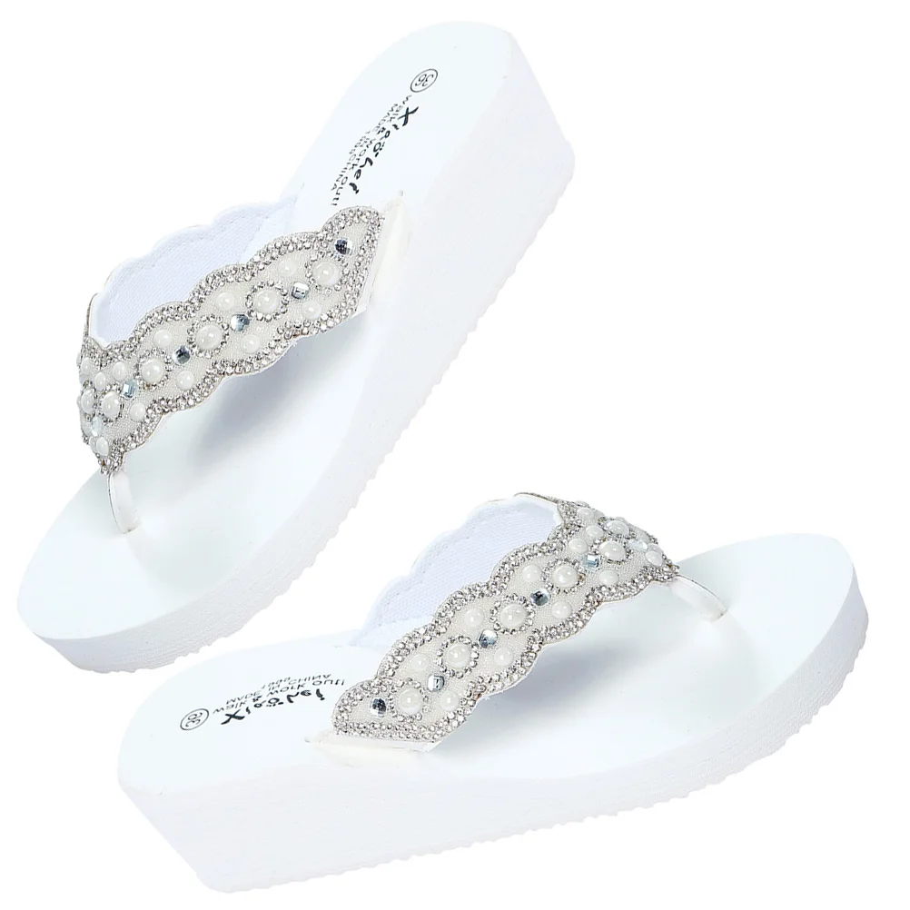 Sandal mutiara sandal wanita sandal anti-selip musim panas bahan sol pantai: Eva atas buatan Pu luar ruangan