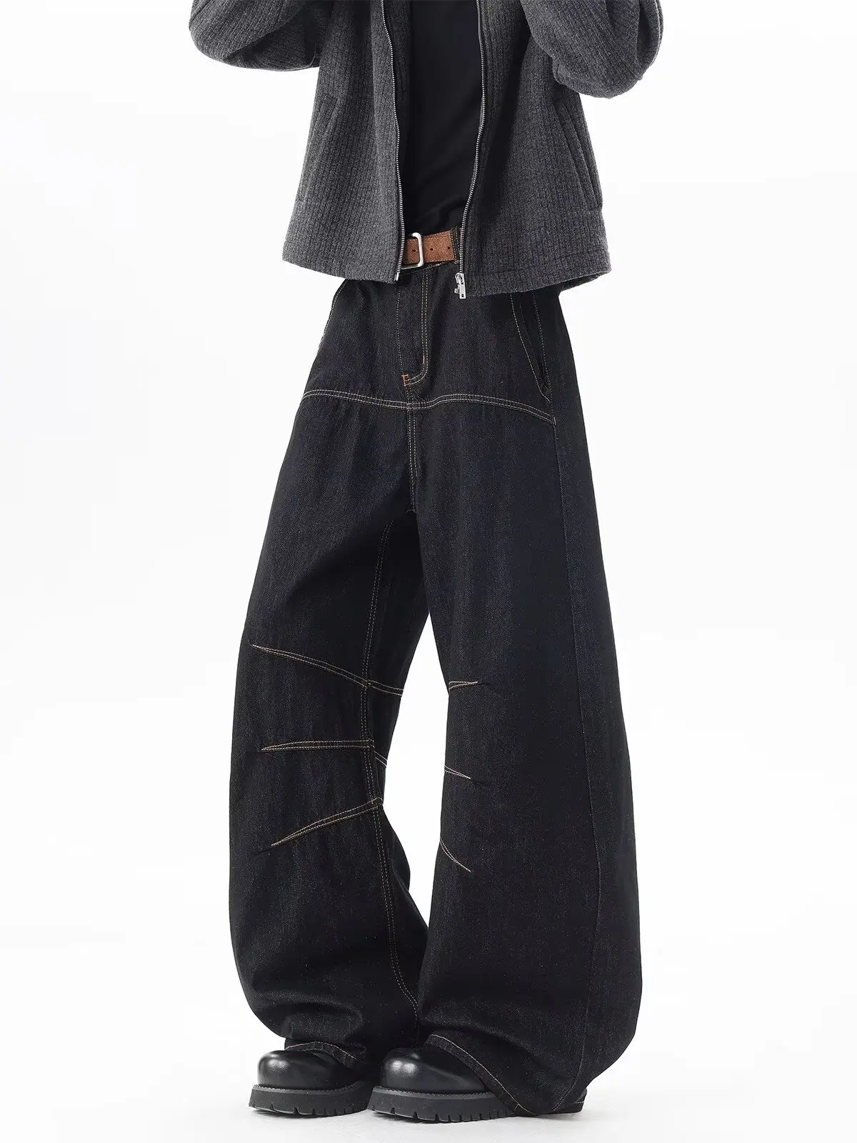 Women Black Gothic Baggy Emo Y2k Wide Jeans Oversize Grunge Jean Pants Vintage Harajuku Denim Trousers Alternative Clothes 2025