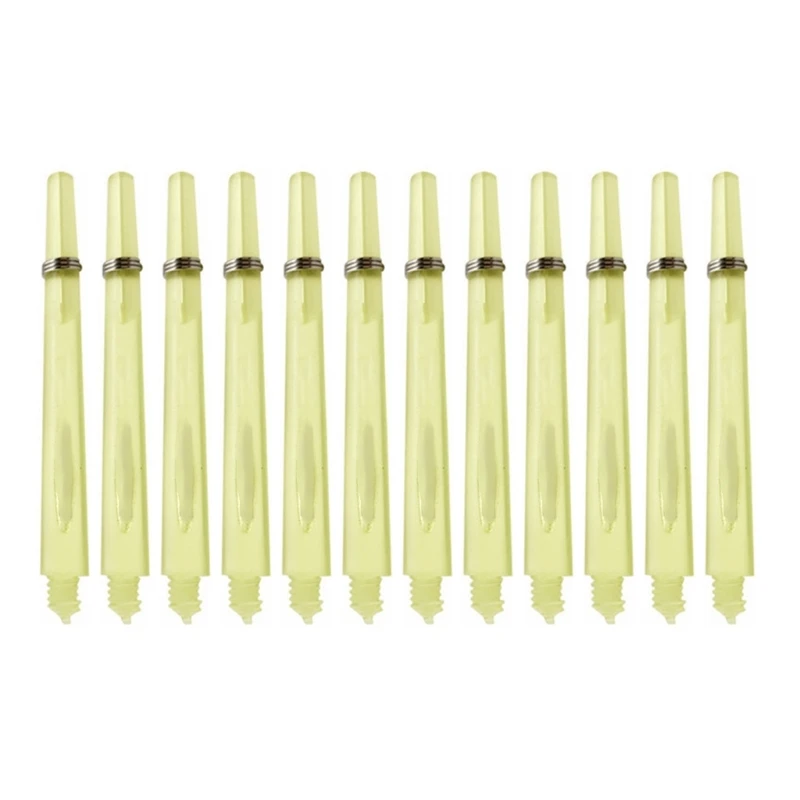 12Pcs Clear Plastic Darts Shafts with Stainsless Steel Rings 2BA 4.5mm Screw Thread Darts Shafts Replacement Darts Stem