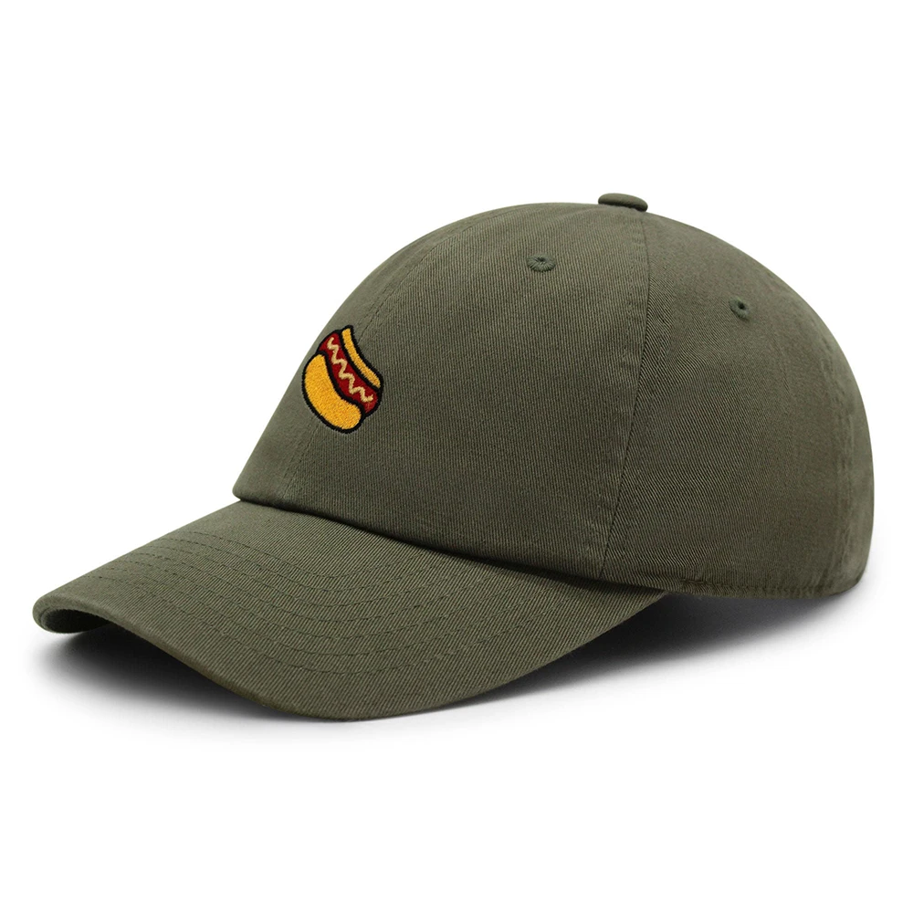Hotdog Embroidered Dad Hat Sausage Baseball Cap Cute Woman Summer Cotton Sun Hat Man Trucker Hats Adjustable