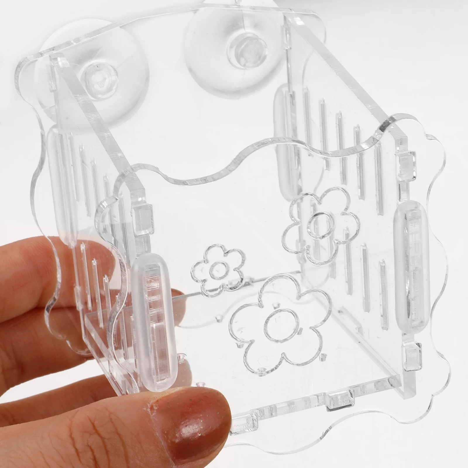 

Aquarium Planter Cup Water Plant Holder Suction Cups for Fish Tank Decoration Clear Acrylic Reusable Breeding Plants Pot Pet