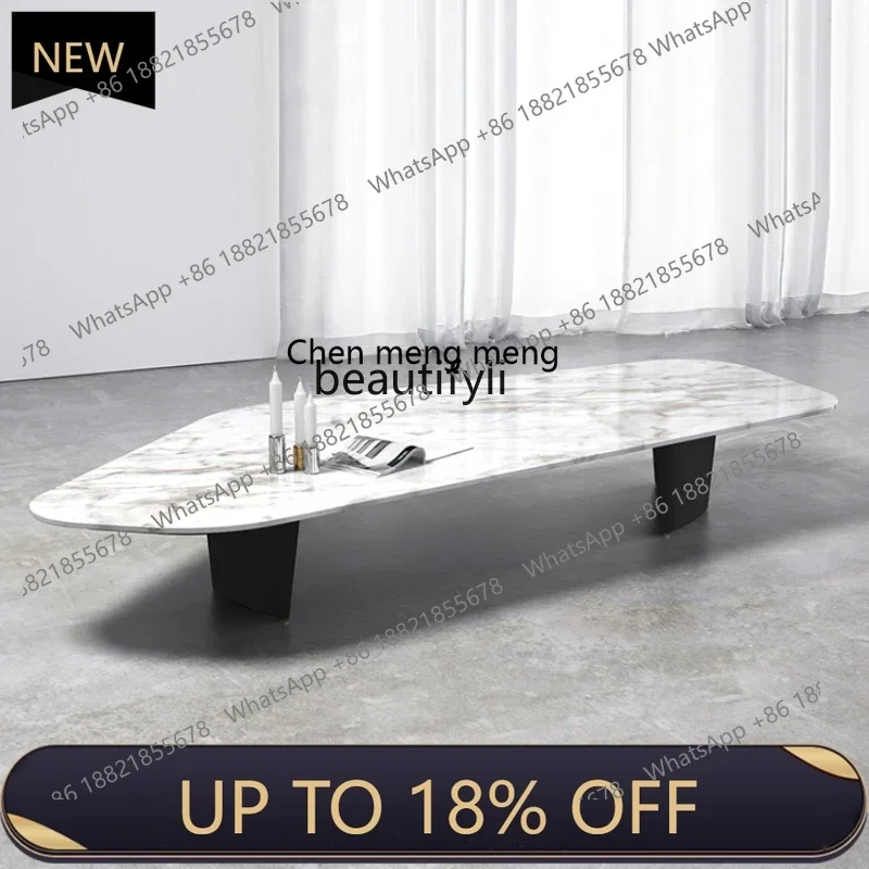 

P178 Italian Minimalist Light Luxury Stone Plate Coffee Table Creative Strange Shape Marble Living Room Villa Modern Length Tea