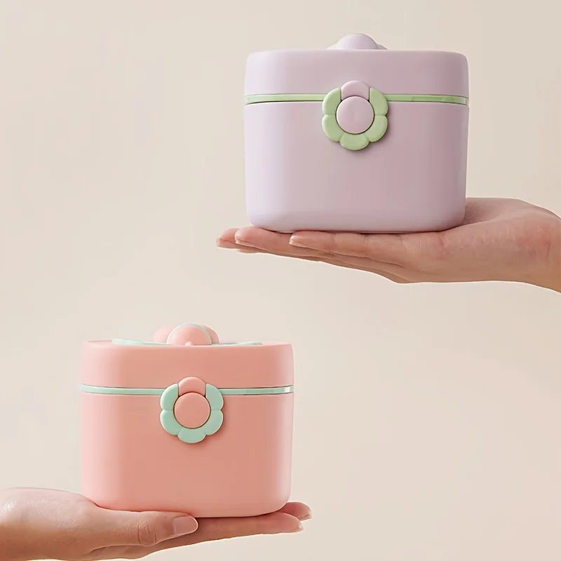 1PC 600ML Bee Themed Large Capacity Portable Baby Formula Milk Powder Dispenser Double-Layer Thickened Container Sealed