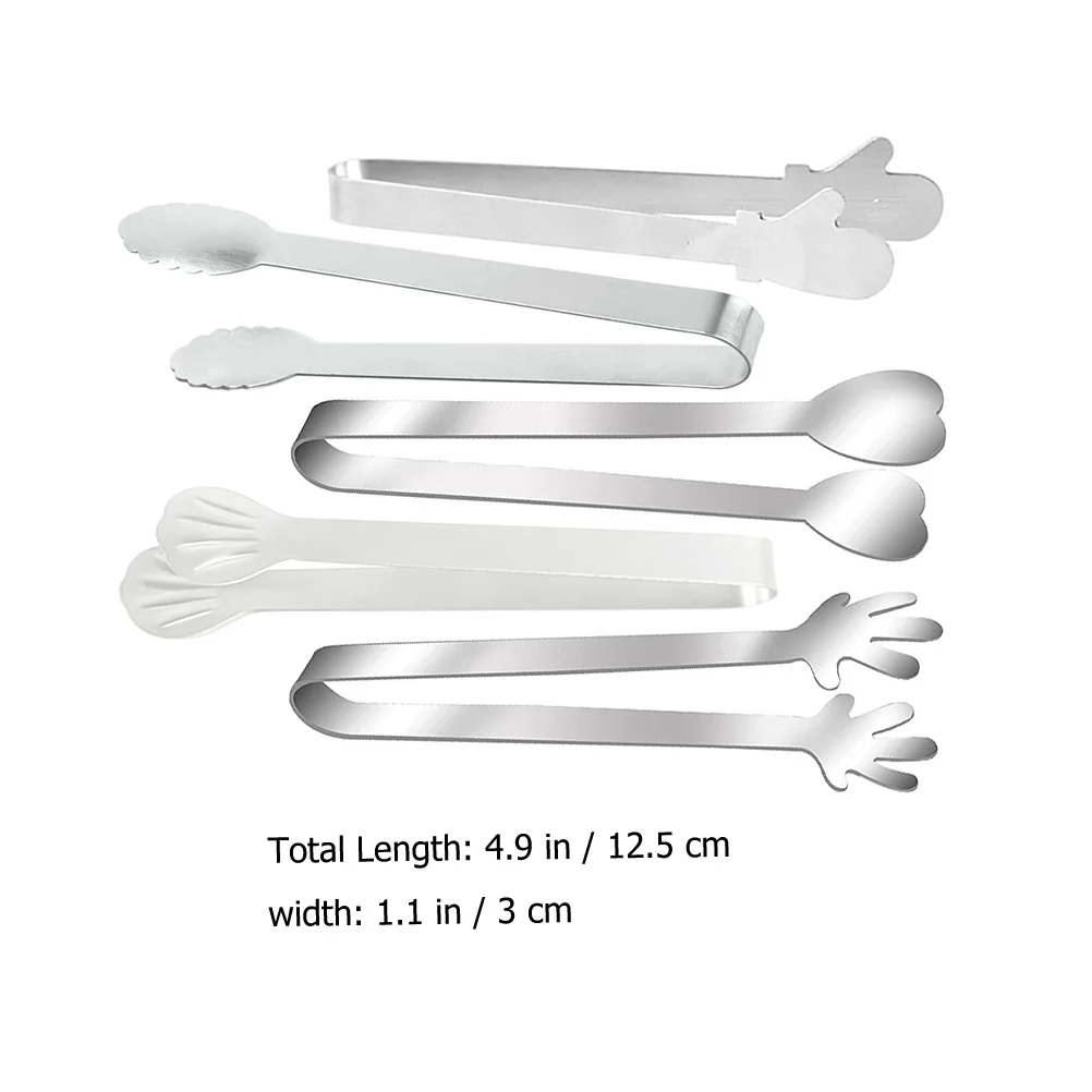 5 Buah Penjepit Makanan Baja Tahan Karat Anti Selip untuk Memasak Bbq Prasmanan Salad Steak Pembuka Roti Penyajian Serbaguna