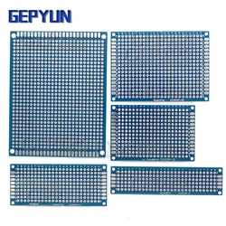 1pcs 2x8cm 3x7cm 4x6cm 5x7cm 7x9cm Double Side PCB Board Gepyun Universal Printed Circuit Board For Arduino Experimental BLUE