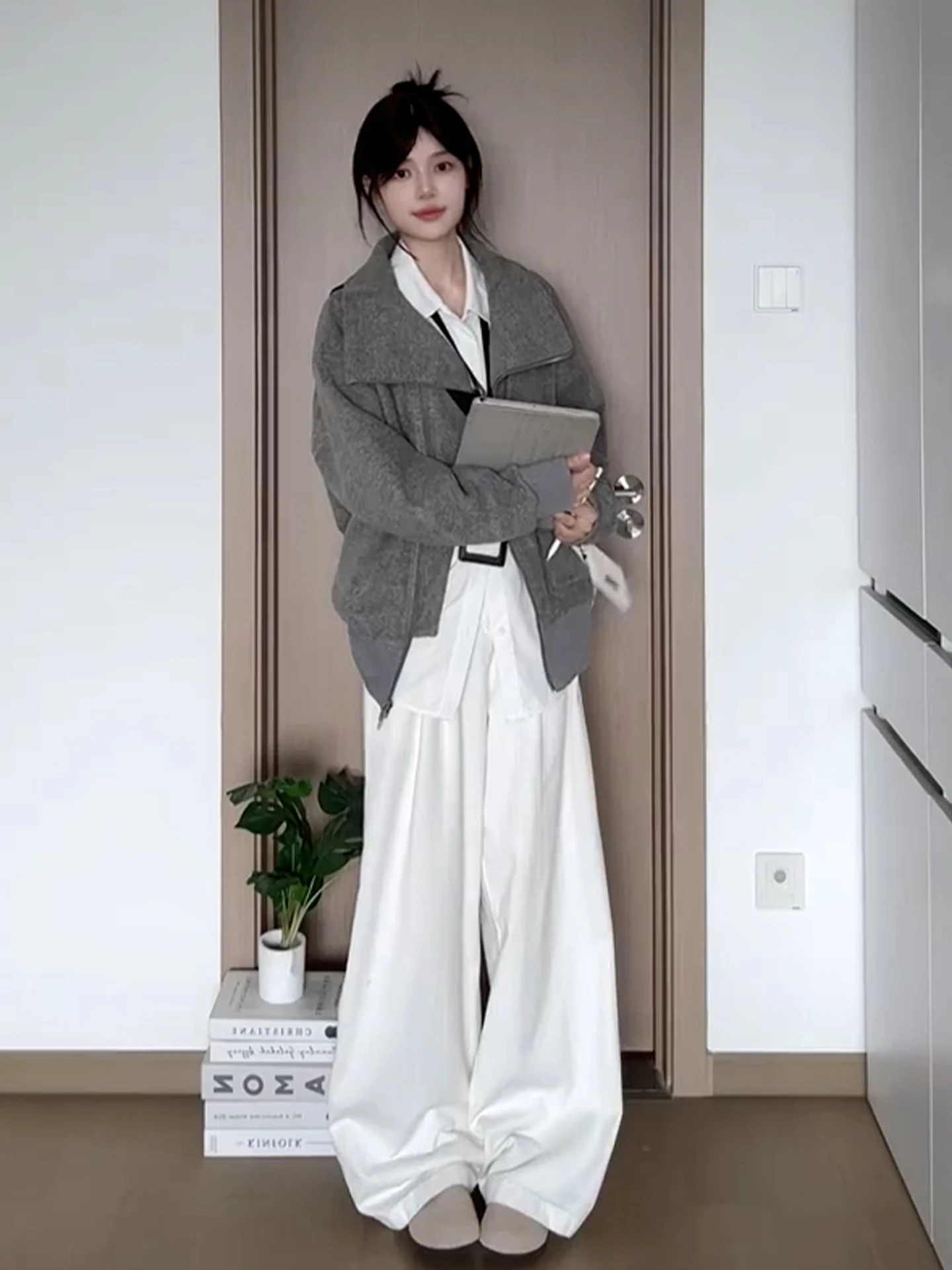 American Sle Retro High Collar Sweatirt Cardigan Women's Loose Zipper Jaet Top Autumn Winter New Sle Comfortable Oute...