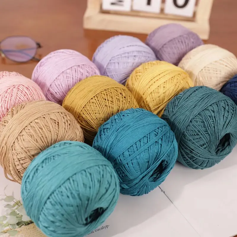 50g DIY Colorful Thin Lace Yarn Crochet Yarn  Cotton linen Yarn Hand Knitting Crochet Thread Sewing Machine Line Craft Supplies