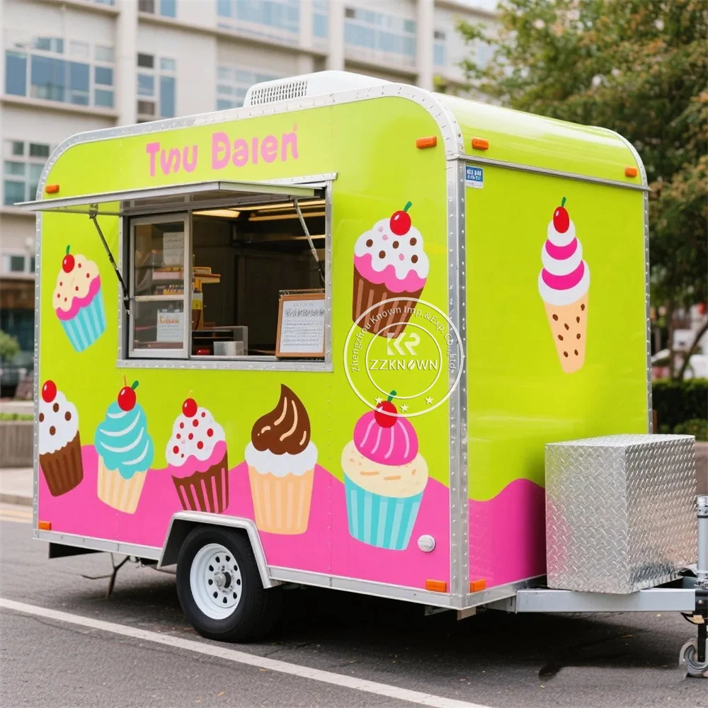 

Customized Snack Food Trailer With Equipments Street Catering Truck Commercial Crepe Taco Coffee Food Truck Trailer