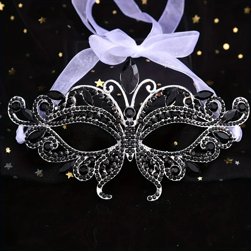 Fashion Luxury Rhinestone Masquerade Mask Eye Masks Venetian Costume Prom Party Half Face Mask Costume Props image 5