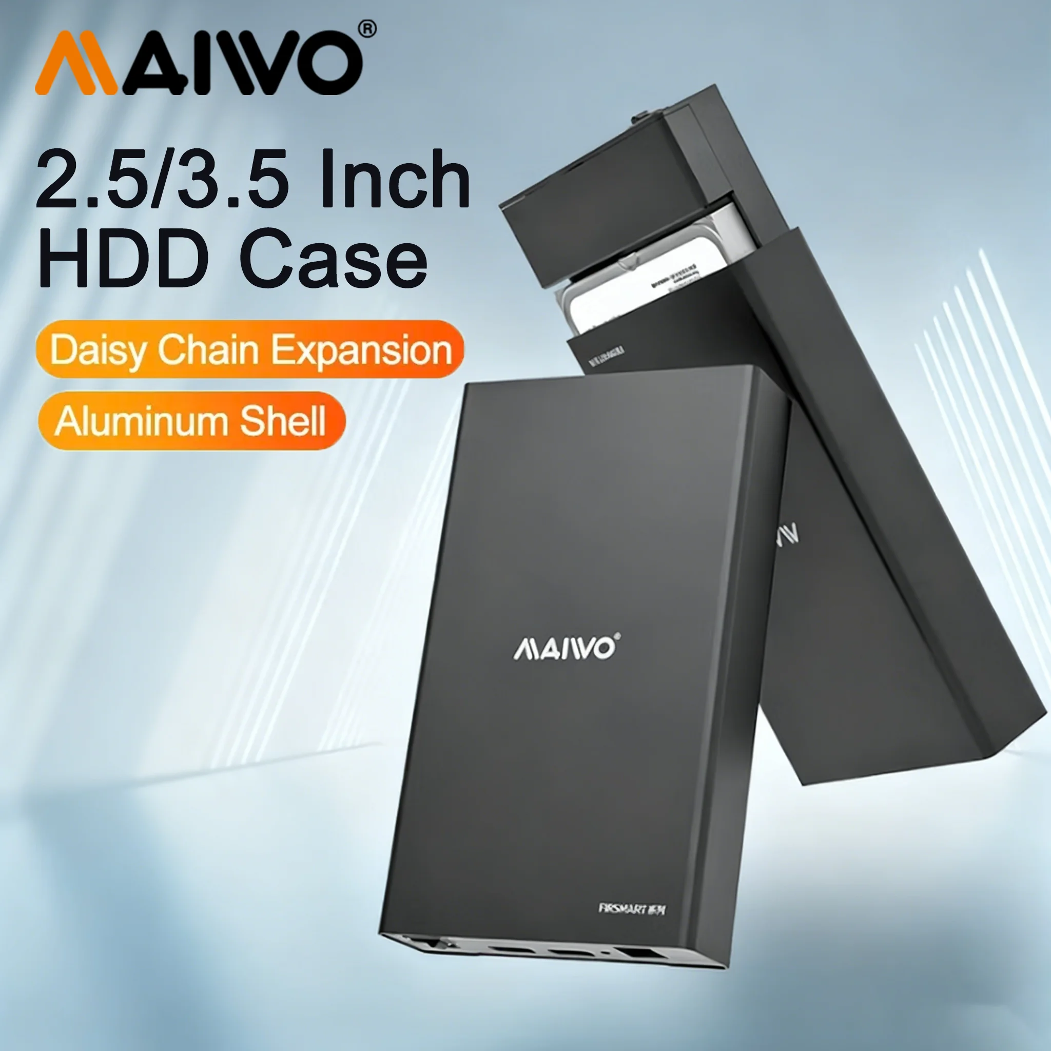 

MAIWO 10 Гбит/с USB 3.1 Type-C к SATA Корпус для жесткого диска Внешний HDD SSD Чехол для 2,5/3,5-дюймовых дисков SATA с поддержкой UASP