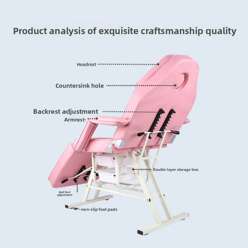 Multi-function Massage Bed Facial Chair Folding Adjustable Spa Salon Beauty Bed Tattoo Eyelash Beauty Bed/Chair with Stool