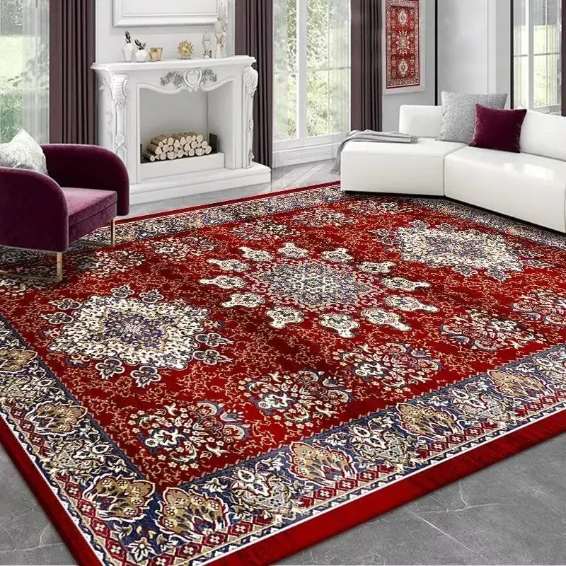 Living Room Vintage Persian Carpet Home Decoration Luxury Red Carpets Coffee Table Side Floor Mat Bedroom Rug Non Slip 160x230cm