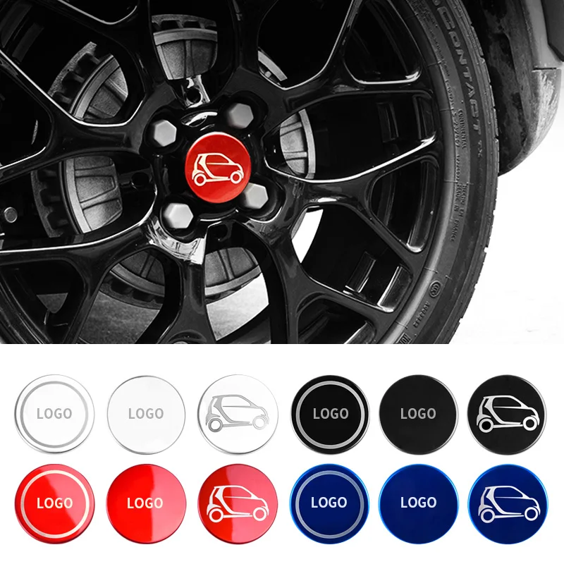 

Car Wheel Center Hub Caps 3D Stainless Steel Emblem Sticker Tire Rim Covers Protector Accessories for Smart 453 Fortwo Forfour