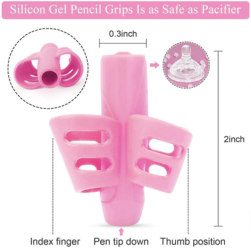 Imagem -04 - Escrevendo Lápis Pote Titular Crianças Aprender a Praticar Caneta de Silicone Assistido Aperto Postura Órtese para Estudantes 40 Peças Crianças