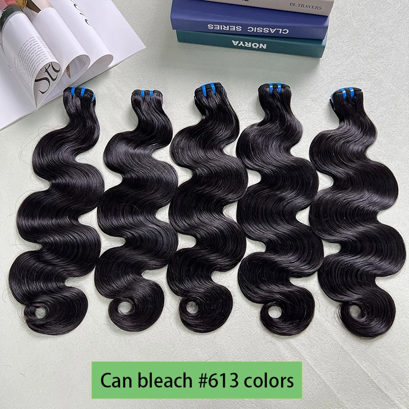 10-30 بوصة الجسم موجة الخام 100% شعر بشري غير معالج 18A جودة عالية نطاط وصلات شعر ناعمة ملحقات لحمة مزدوجة