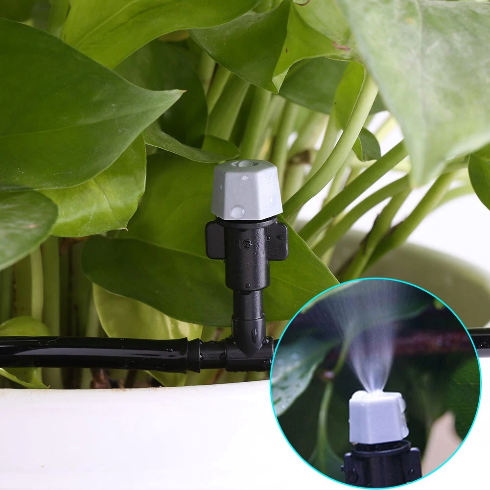 Water Misting Cooling System Garden Sprinkler Nozzle Micro Irrigation Kit for Patio Lawn Greenhouse Outdoor Plant Watering