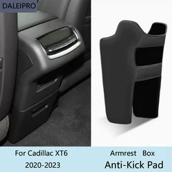 Car Rear Armrest Box Anti-Kick Pad For Cadillac XT6 2020 2021 2022 2023 Microfiber Leather Protective Cover Accessories