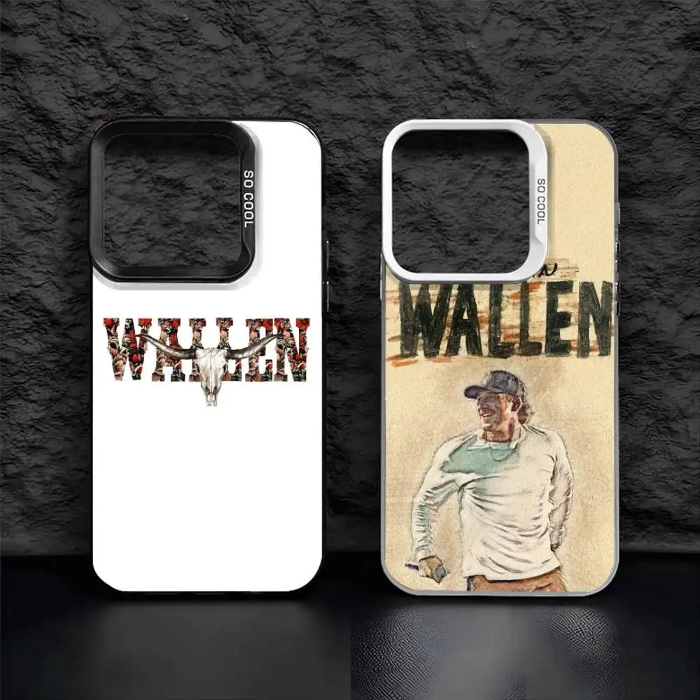 

Singer M-Morgan W-Wallen Phone Case For iPhone 16,15,14,13,12,17,Pro,MAX Black Matte Shockproof Cover