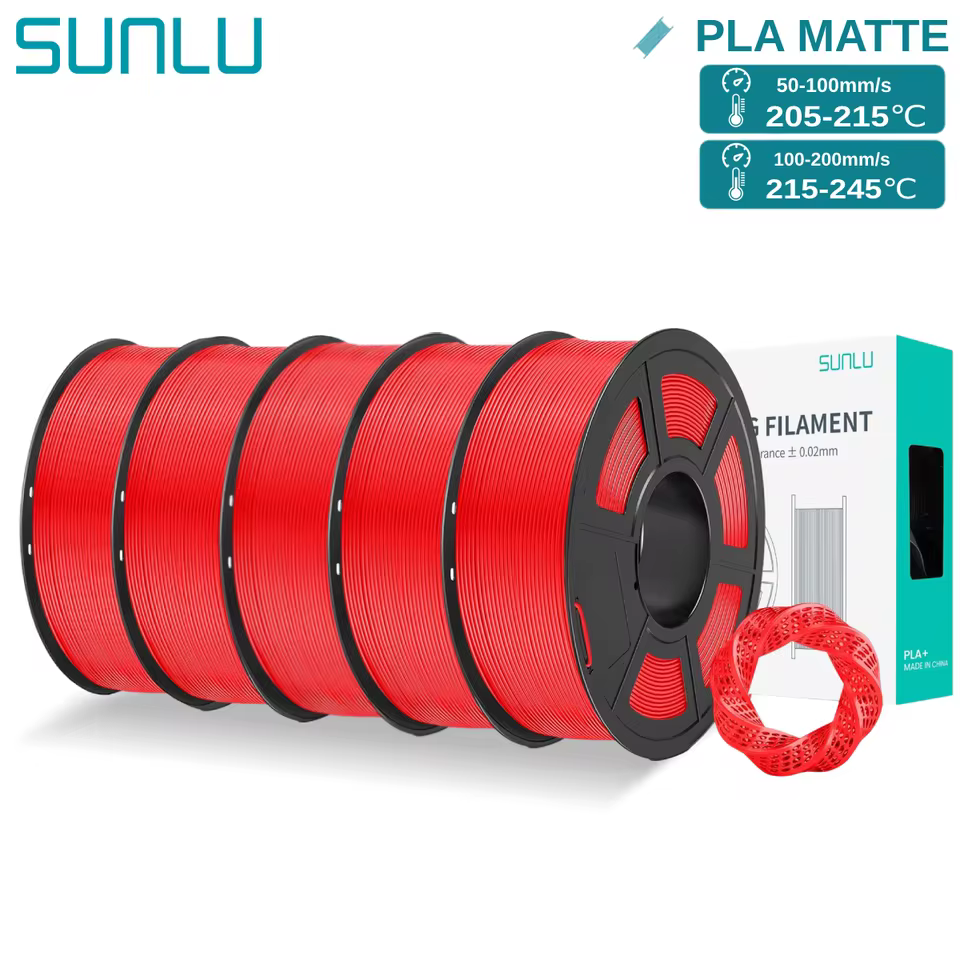 SUNLU PLAmatte 1.75mm 3D Filament 1KG - High Speed, Low Warping, 20+ Colors | 0.02mm Precision & Eco Material