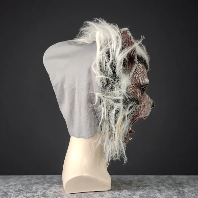 Werwolf-Maske für Herren Halloween-Kostüm Ganzkopf-Latex-Wolfsmaske – Detail 6