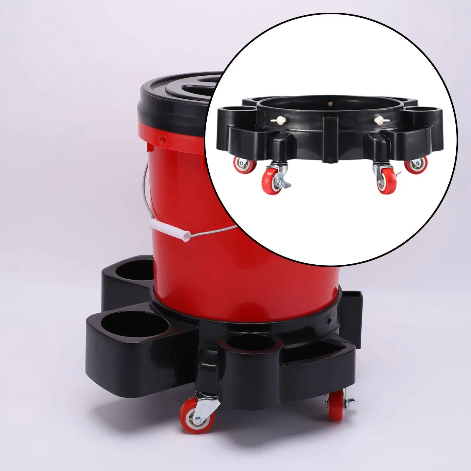 Rolling Base Bucket Trolly Durable PP Five Wheel Car Wash Dolly Mobile Cleaning Storage for Garage and Shop Rolling Base Bucket Trolly Durable PP Five Wheel Car Wash Dolly Mobile Cleaning Storage for Garage and Shop