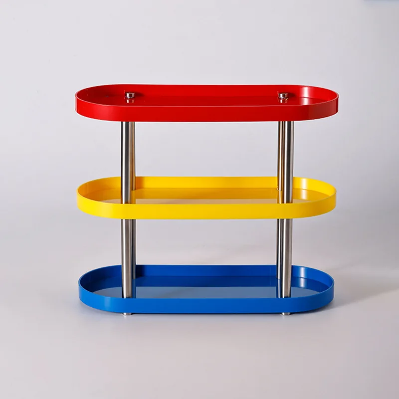 رف تخزين متعدد الطبقات لسطح المكتب على الطراز الشمالي البيضاوي الصغير #2