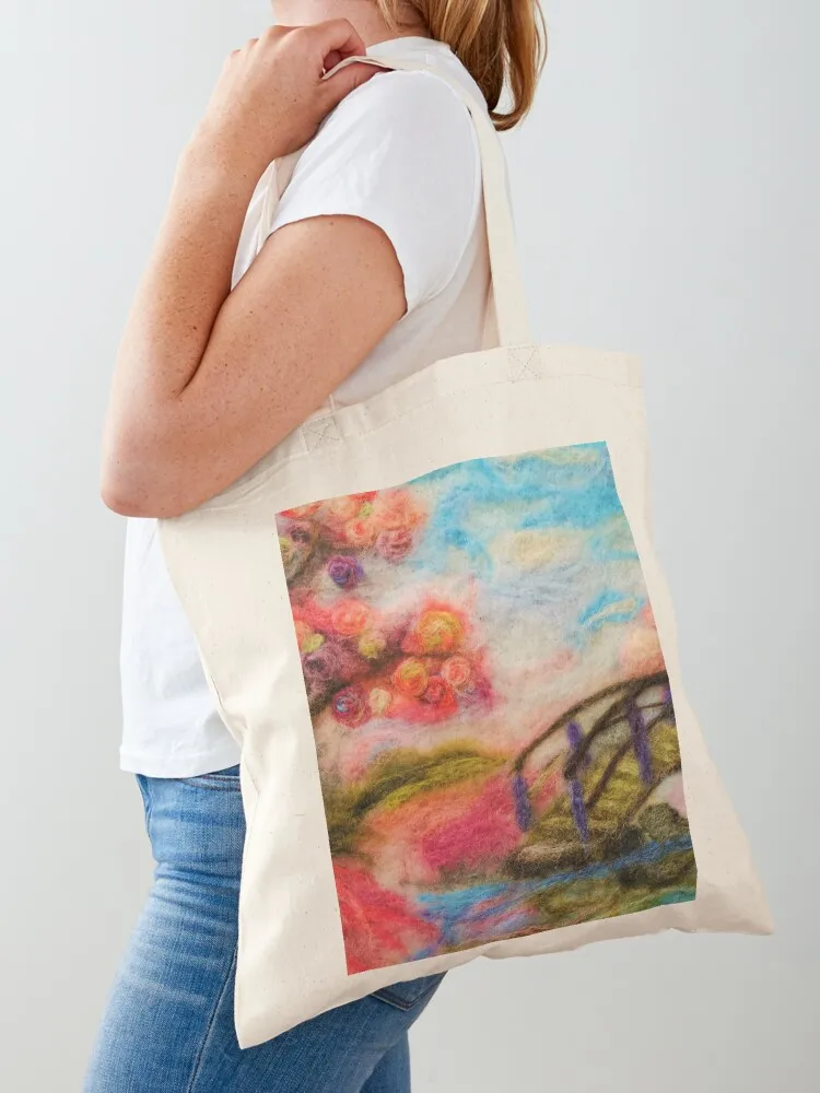 Cherry Blossom by the bridge soft floral dresses and home accessories by Redbubble Tote Bag Women's shopper bag Canvas Tote Bag