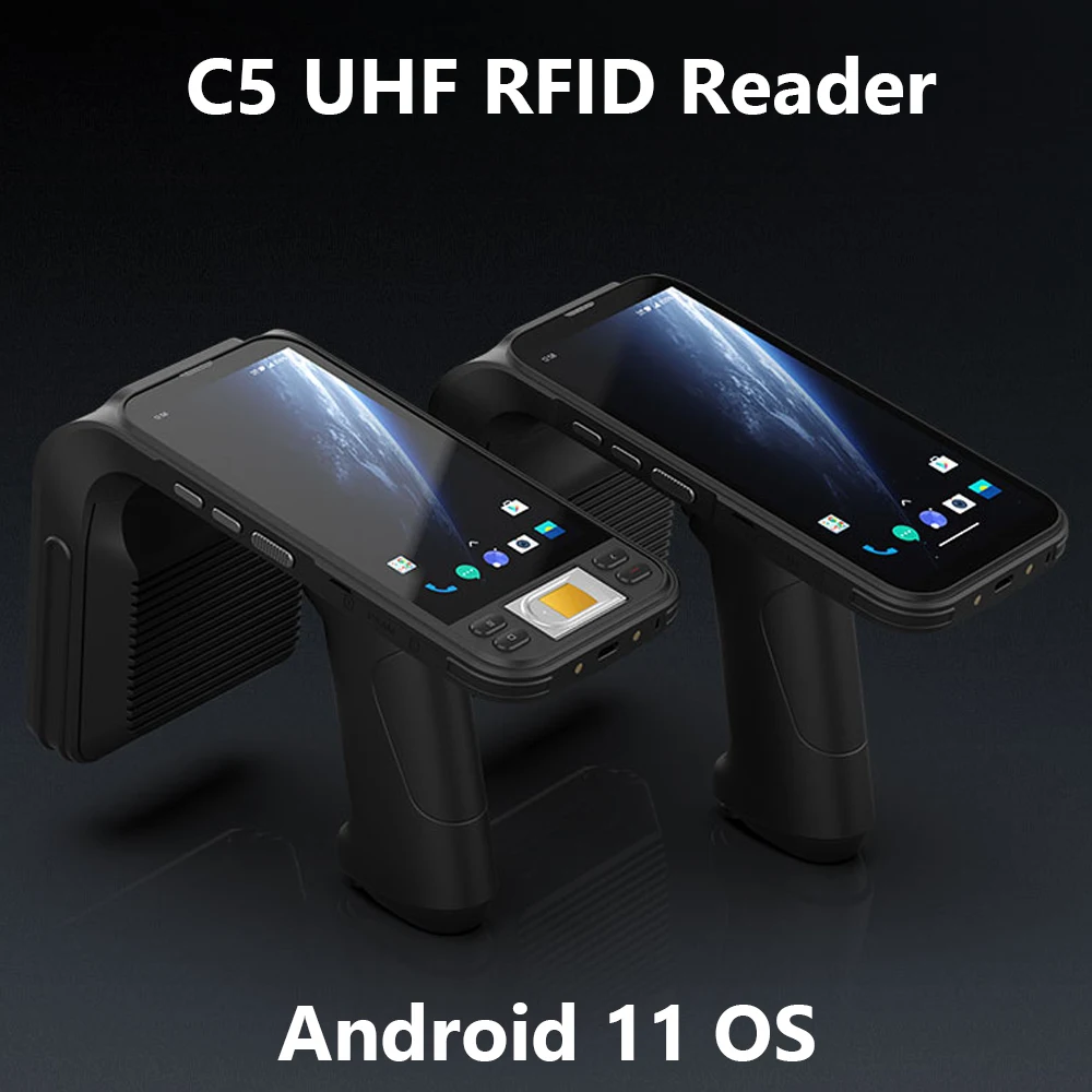 เครื่อง2D 1D PDA แบบทนทาน6นิ้ว Impinj E710 UHF RFID แบบมือถือเครื่องอ่าน IP65และเครื่องอ่านลายนิ้วมือเครื่องสแกนบาร์โค้ด NFC แบบครบวงจร