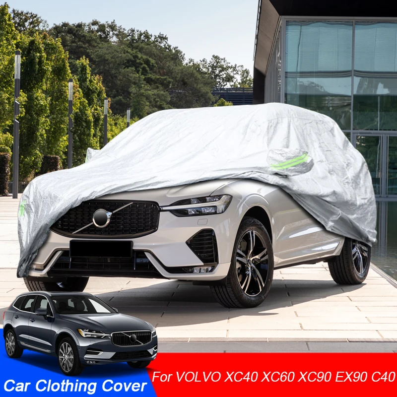 

Car Cover Rain Frost Snow Dust Waterproof Anti-UV Protect Cover Auto Accessories For VOLVO C40 XC60 XC90 XC40 RECHARGE EX30 EX90