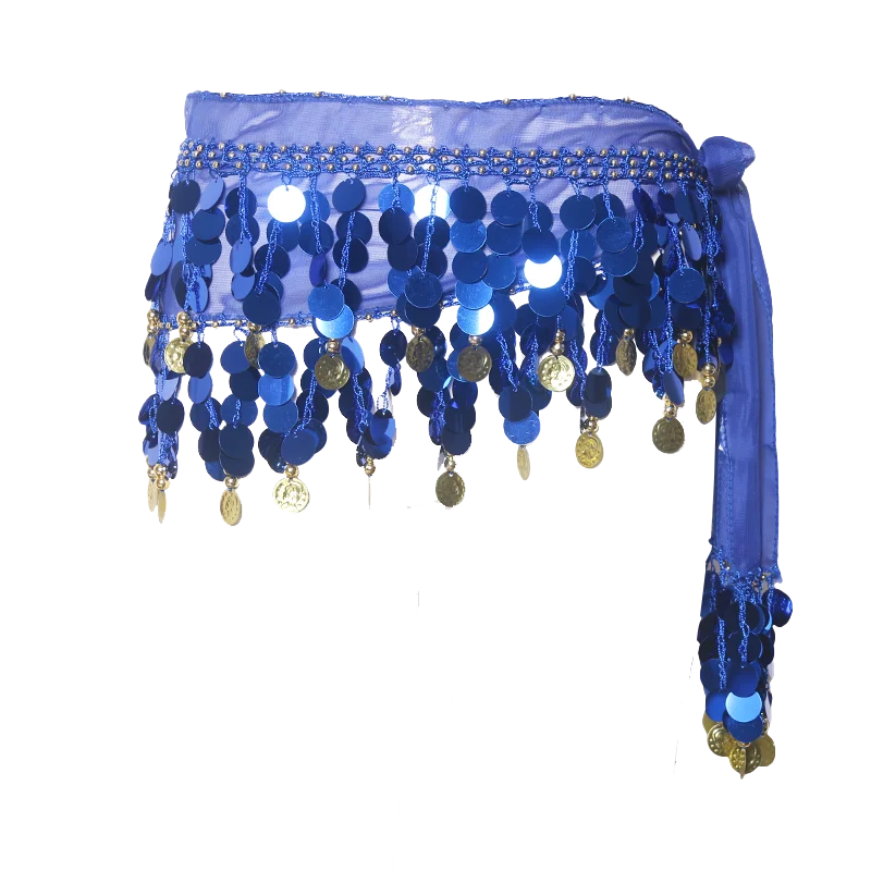 Women Belly Dance Hip Scarf Accessories Belt Skirt With Gold Mixed Color Coin Thailand/India/Arab Dancer Sequins Waist Chain