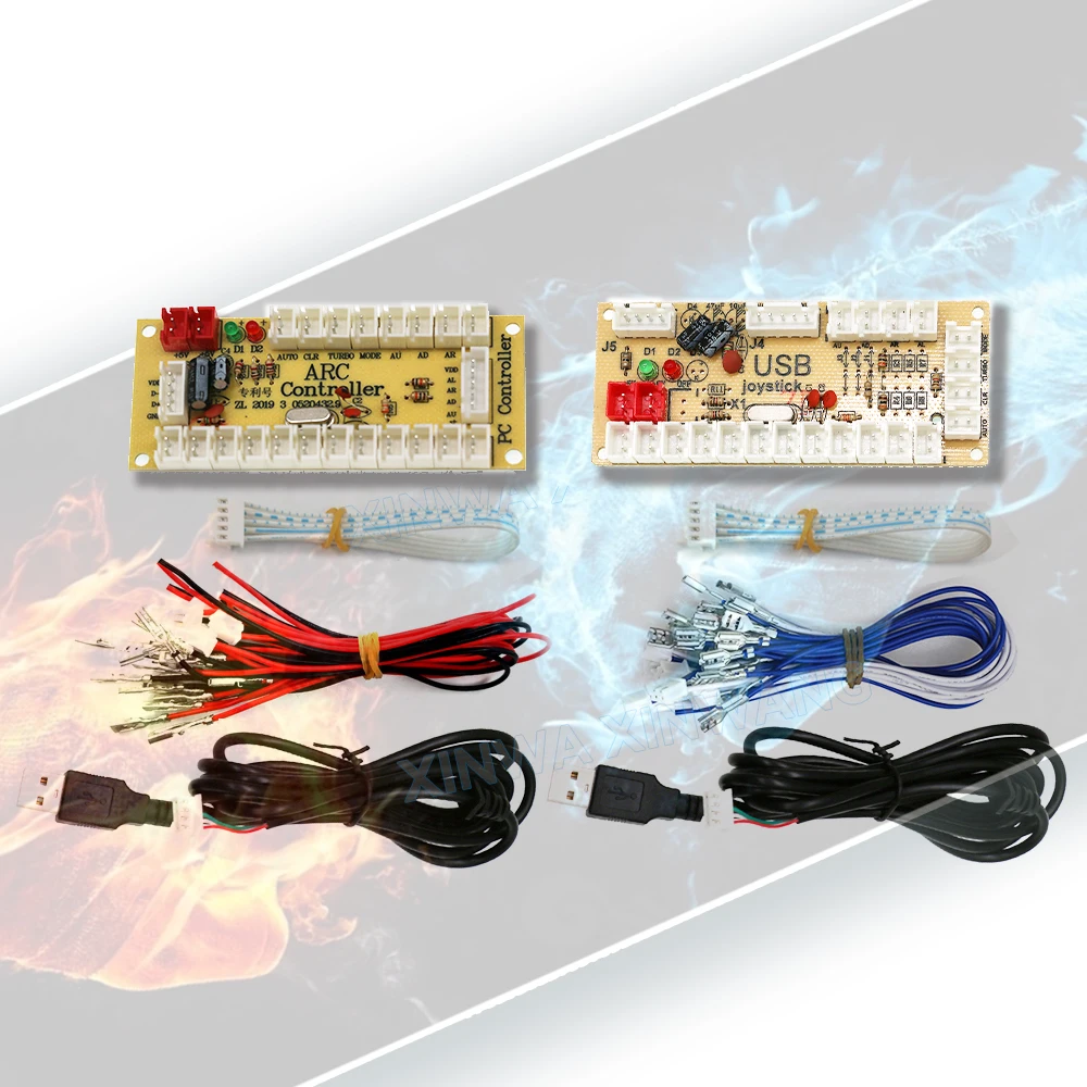 Arcade Stick Zero Delay Controller 5V Usb Board For Pc Raspberry Pi Game Mame Joystick Button Board Cable Sanwa/Happ Style Wires