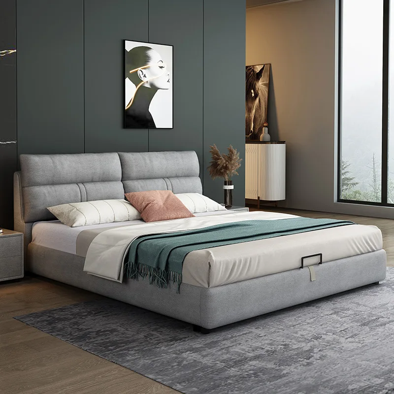 *Modern Luxury 160x200 King Bed Frame with Storage for Home Furniture for Master Bedroom or Apartment