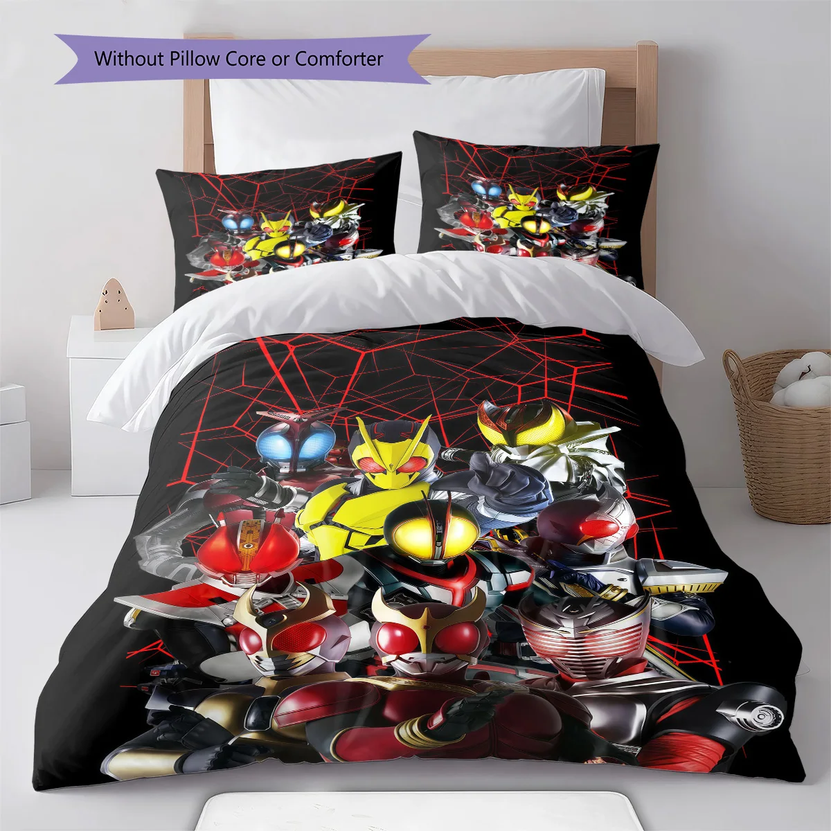 Kamen Rider Bedding Set Anime Duvet Cover Polyester Soft Comforter Twin Full Queen King -QJY