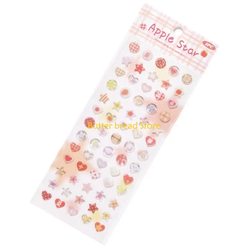 W89C Scrapbook Sticker Stationery Sticker Star Sticker Epoxy Decorative Sticker Journal Sticker for Kids Girls Boys