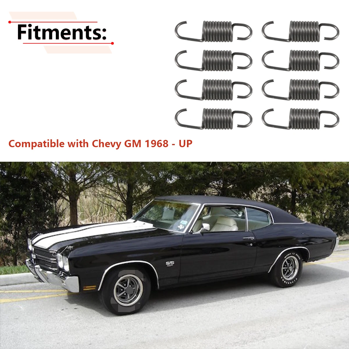 8 Pcs Headlight Adjusting Springs for GM Chevy 1968-1980 Car Accessories 3923948