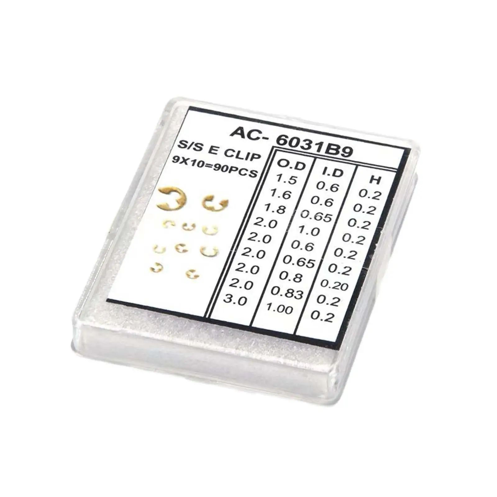 

90Pcs Watch Washer Clip Assortment Box Circlip Ring Repairing Tool DIY
