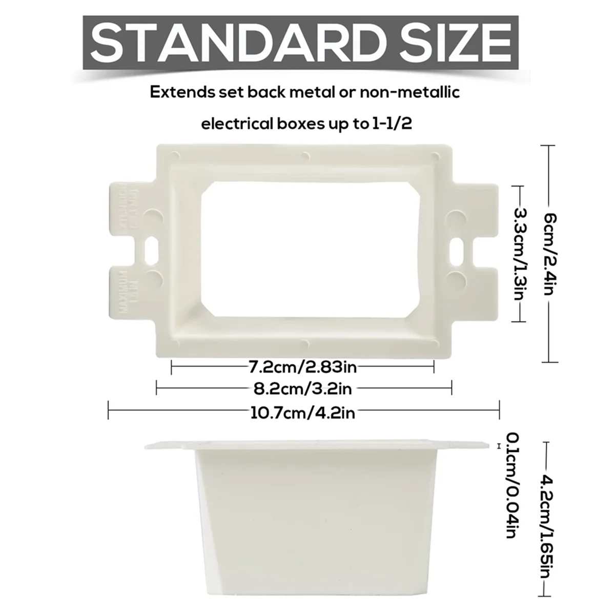 5PCS -2 Electrical Outlet Box Extenders with 10PCS Screws, 1-Gang Box Extender Single Gang Box Extender